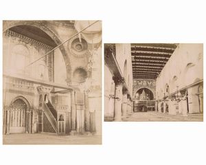 ,George & Constantine Zangaki : Jerusalem, interieur de la Mosquee el Aksa  - Asta Fotografia dell'800: album di viaggio - Associazione Nazionale - Case d'Asta italiane
