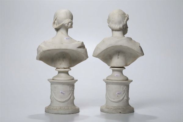Due busti in bisquit, XIX secolo  - Asta Antiquariato - Associazione Nazionale - Case d'Asta italiane