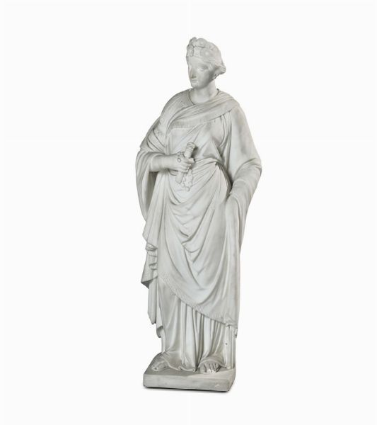 Scultura in marmo bianco, XIX secolo  - Asta Antiquariato - Associazione Nazionale - Case d'Asta italiane