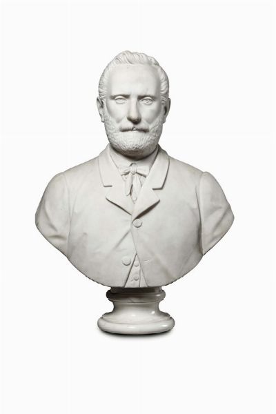 Busto maschile in marmo bianco, scultore del XIX-XX secolo  - Asta Antiquariato - Associazione Nazionale - Case d'Asta italiane