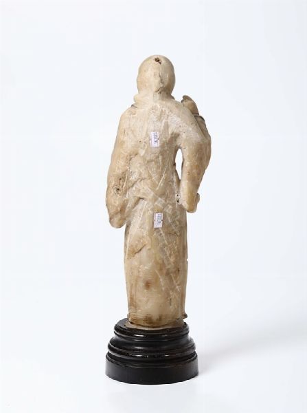 Scultura in alabastro raffigurante Santo, Sicilia XVIII secolo  - Asta Antiquariato - Associazione Nazionale - Case d'Asta italiane