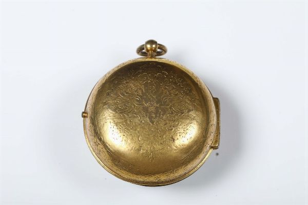 Orologio Oignon in argento dorato e smalti  - Asta Antiquariato - Associazione Nazionale - Case d'Asta italiane