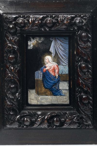 Piccolo smalto raffigurante Annunciazione, XVII secolo  - Asta Antiquariato - Associazione Nazionale - Case d'Asta italiane