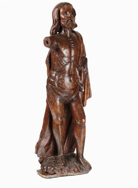 Figura di Cristo il legno scolpito, scultore barocco italiano del XVIII secolo  - Asta Antiquariato - Associazione Nazionale - Case d'Asta italiane