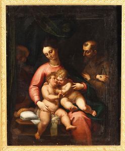 Sacra Famiglia con San Giovannino  - Asta Antiquariato - Associazione Nazionale - Case d'Asta italiane