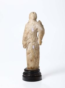 Scultura in alabastro raffigurante Santo, Sicilia XVIII secolo  - Asta Antiquariato - Associazione Nazionale - Case d'Asta italiane