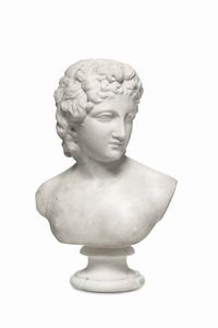 Busto femminile in marmo bianco, scultore del XVIII-XIX secolo  - Asta Antiquariato - Associazione Nazionale - Case d'Asta italiane