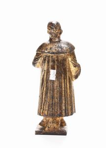 Figura maschile in bronzo dorato, XVIII secolo  - Asta Antiquariato - Associazione Nazionale - Case d'Asta italiane