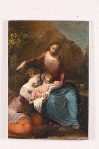 Madonna con Bambino e Santa  - Asta Antiquariato - Associazione Nazionale - Case d'Asta italiane