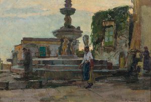 Galli Riccardo - Piazza con fontana