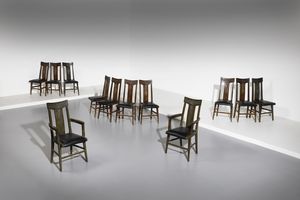 COMETTI GIACOMO  (1863 - 1938) - Dieci sedie e due poltroncine