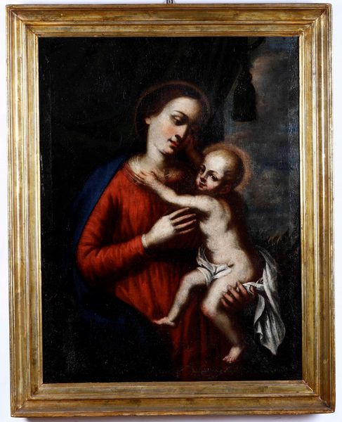 Scuola lombarda del XVII secolo Madonna con Bambino  - Asta Dipinti Antichi - Associazione Nazionale - Case d'Asta italiane