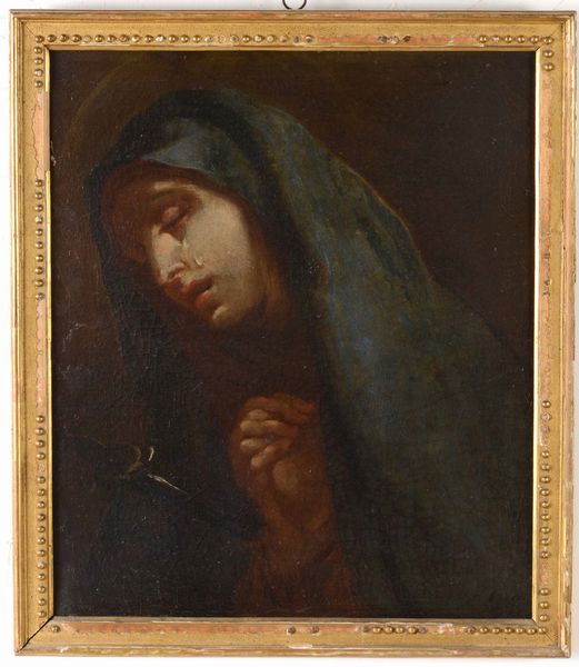 Scuola dellItalia meridionale del XVII secolo Madonna addolorata  - Asta Dipinti Antichi - Associazione Nazionale - Case d'Asta italiane
