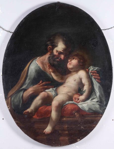 Scuola emiliana del XVIII secolo San Giuseppe col Bambino  - Asta Dipinti Antichi - Associazione Nazionale - Case d'Asta italiane