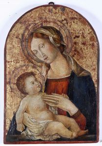 Nei modi della pittura del XV secolo Madonna con Bambino  - Asta Dipinti Antichi - Associazione Nazionale - Case d'Asta italiane