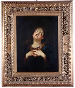 Scuola del XVII secolo Madonna orante  - Asta Dipinti Antichi - Associazione Nazionale - Case d'Asta italiane