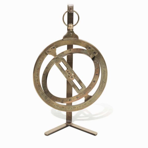 Orologio equinoziale in ottone, firmato Adams London. Inghilterra XVIII secolo  - Asta Arte Marinara e Strumenti Scientifici - Associazione Nazionale - Case d'Asta italiane