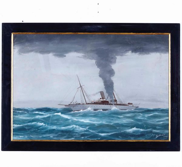 ,Antonio De Simone : Ritratto dello steam yacht Rovenska, 1905  - Asta Arte Marinara e Strumenti Scientifici - Associazione Nazionale - Case d'Asta italiane