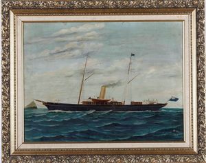 Anonimo del XX secolo Ritratto dello Steam Yacht Hebe, 1909  - Asta Arte Marinara e Strumenti Scientifici - Associazione Nazionale - Case d'Asta italiane