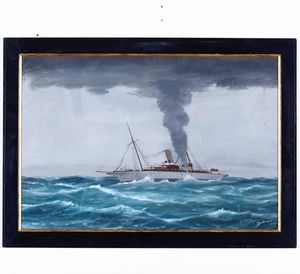 ,Antonio De Simone - Ritratto dello steam yacht Rovenska, 1905