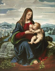Marco d'Oggiono - Madonna allattante col Bambino