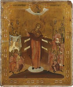 Icona del XIX secolo - Madonna e Santi