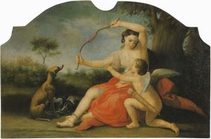 Pompeo Batoni (ambito di) - Diana e Cupido