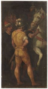 Jacopo Negretti, detto Palma il Giovane (ambito di) - Cavalli con palafrenieri
