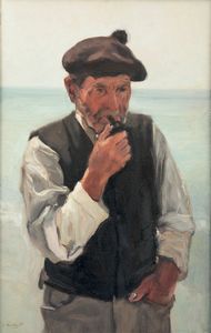 ,Evasio Montanella - Vecchio Pescatore Ligure, 1928