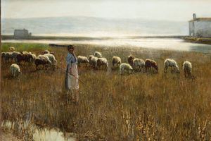 ,Guido Grimani - Paesaggio di pianura con pascolo