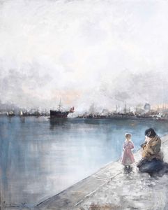 ,Pompeo Mariani - Molo di Genova, 1905