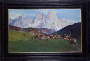 ,Cesare Bentivoglio : Paesaggio di montagna  - Asta Dipinti del XIX e XX Secolo - Associazione Nazionale - Case d'Asta italiane