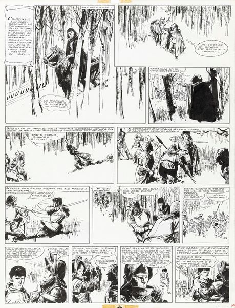 ,Dino Battaglia : La freccia nera  - Asta Fumetti: tavole e illustrazioni originali - Associazione Nazionale - Case d'Asta italiane