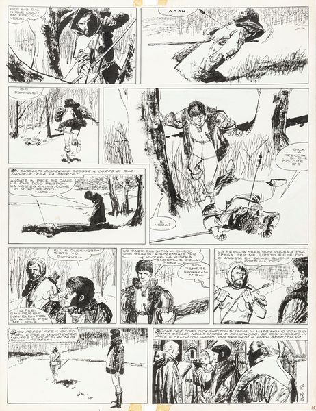 ,Dino Battaglia : La freccia nera  - Asta Fumetti: tavole e illustrazioni originali - Associazione Nazionale - Case d'Asta italiane