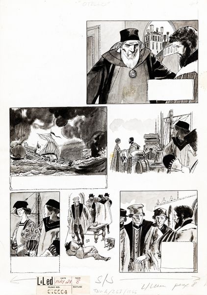 ,Dino Battaglia : Othello: The Moor of Venice  - Asta Fumetti: tavole e illustrazioni originali - Associazione Nazionale - Case d'Asta italiane