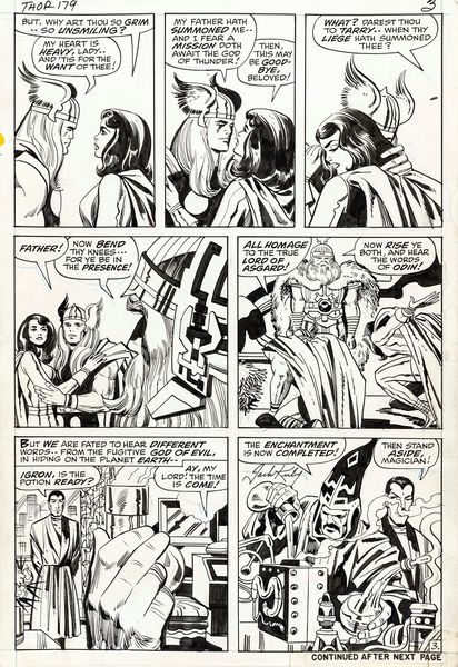 ,Jack Kirby : Thor - No More the Thunder God!  - Asta Fumetti: tavole e illustrazioni originali - Associazione Nazionale - Case d'Asta italiane