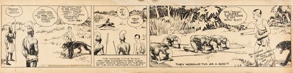 ,Alex Raymond : Tim Tyler's Luck - The Adoring Pigmies  - Asta Fumetti: tavole e illustrazioni originali - Associazione Nazionale - Case d'Asta italiane