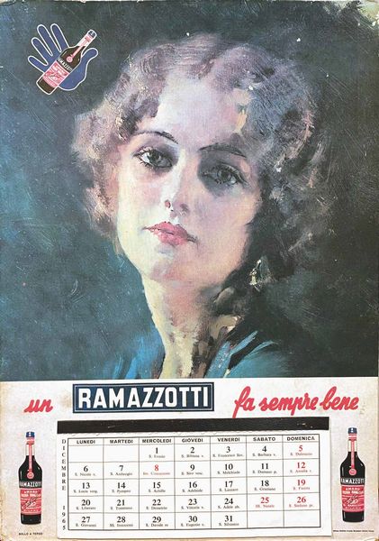 ,Alberto Bianchi : Ramazzotti Calendario  - Asta Manifesti d'epoca  - Associazione Nazionale - Case d'Asta italiane