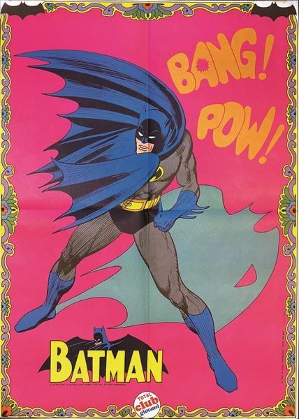 ,Bob Kane : Batman Total Club Giovani  - Asta Manifesti d'epoca  - Associazione Nazionale - Case d'Asta italiane