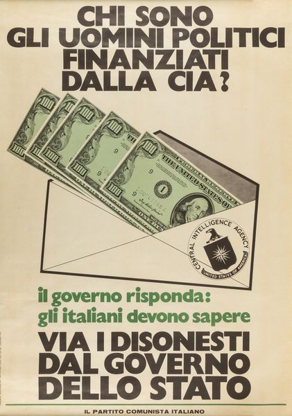,Anonimo : Chi sono gli Uomini Finanziati dalla CIA?  - Asta Manifesti d'epoca  - Associazione Nazionale - Case d'Asta italiane