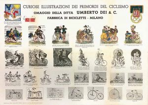 ,Artista non identificato - Primordi del Ciclismo - Omaggio della Ditta Umberto Dei & C.