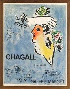 ,Marc Chagall : Chagall Galerie Maeght  - Asta Manifesti d'epoca  - Associazione Nazionale - Case d'Asta italiane