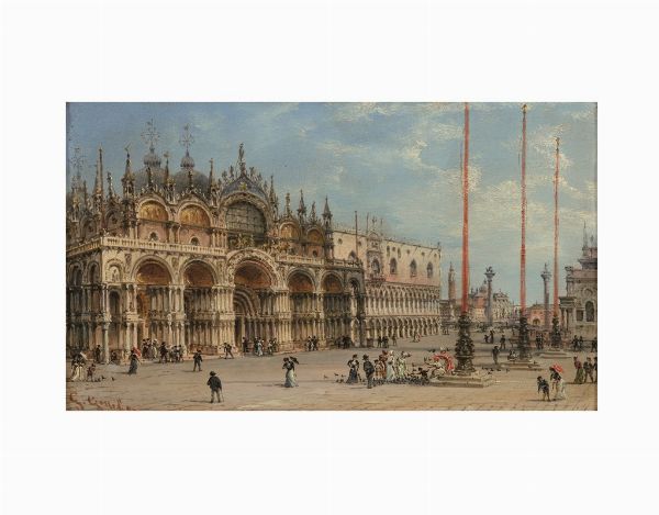 Piazza San Marco con la Basilica  - Asta Arte Moderna, Contemporanea e dipinti del XIX Secolo - Associazione Nazionale - Case d'Asta italiane