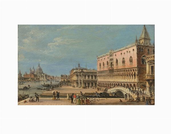 Piazza San Marco con Palazzo Ducale  - Asta Arte Moderna, Contemporanea e dipinti del XIX Secolo - Associazione Nazionale - Case d'Asta italiane