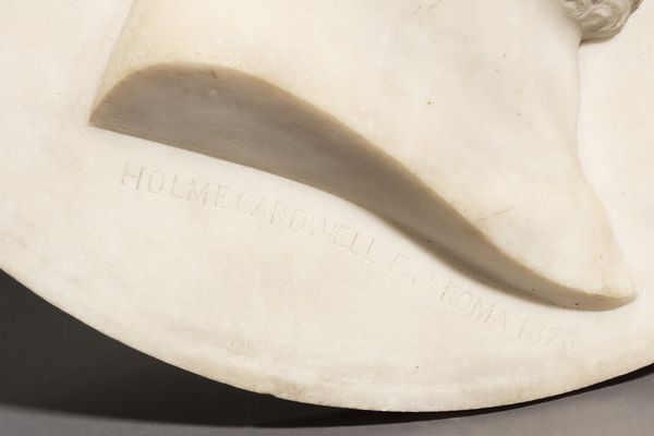 CARDWELL HOLME (1813 - 1895) : Profilo virile in marmo  - Asta Asta 360 | ARTE ANTICA E DEL XIX SECOLO - Dipinti antichi e antiquariato Tradizionale - Associazione Nazionale - Case d'Asta italiane