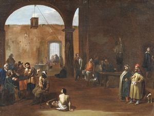 ARTISTA ROMANO DEL XVII SECOLO - Mercato degli schiavi