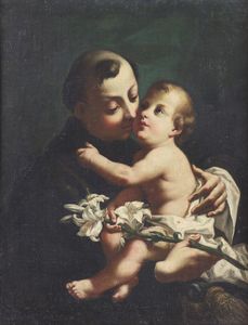 ARTISTA VENETO DEL XVIII SECOLO - Sant'Antonio di Padova con Bambino