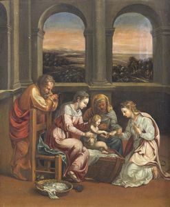 ARTISTA DEL XVI SECOLO - Sposalizio mistico di Santa Caterina d'Alessandria