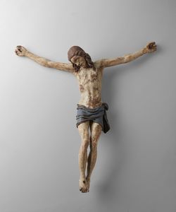 SCULTORE ITALIANO DEL XVIII SECOLO - Corpus Christi in legno policromo
