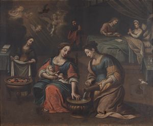 ARTISTA DEL XVII SECOLO - Nativit della Vergine